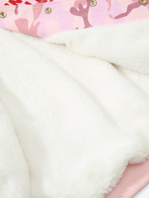 Retro Letter Embroidery Camouflage Plush Work Jacket