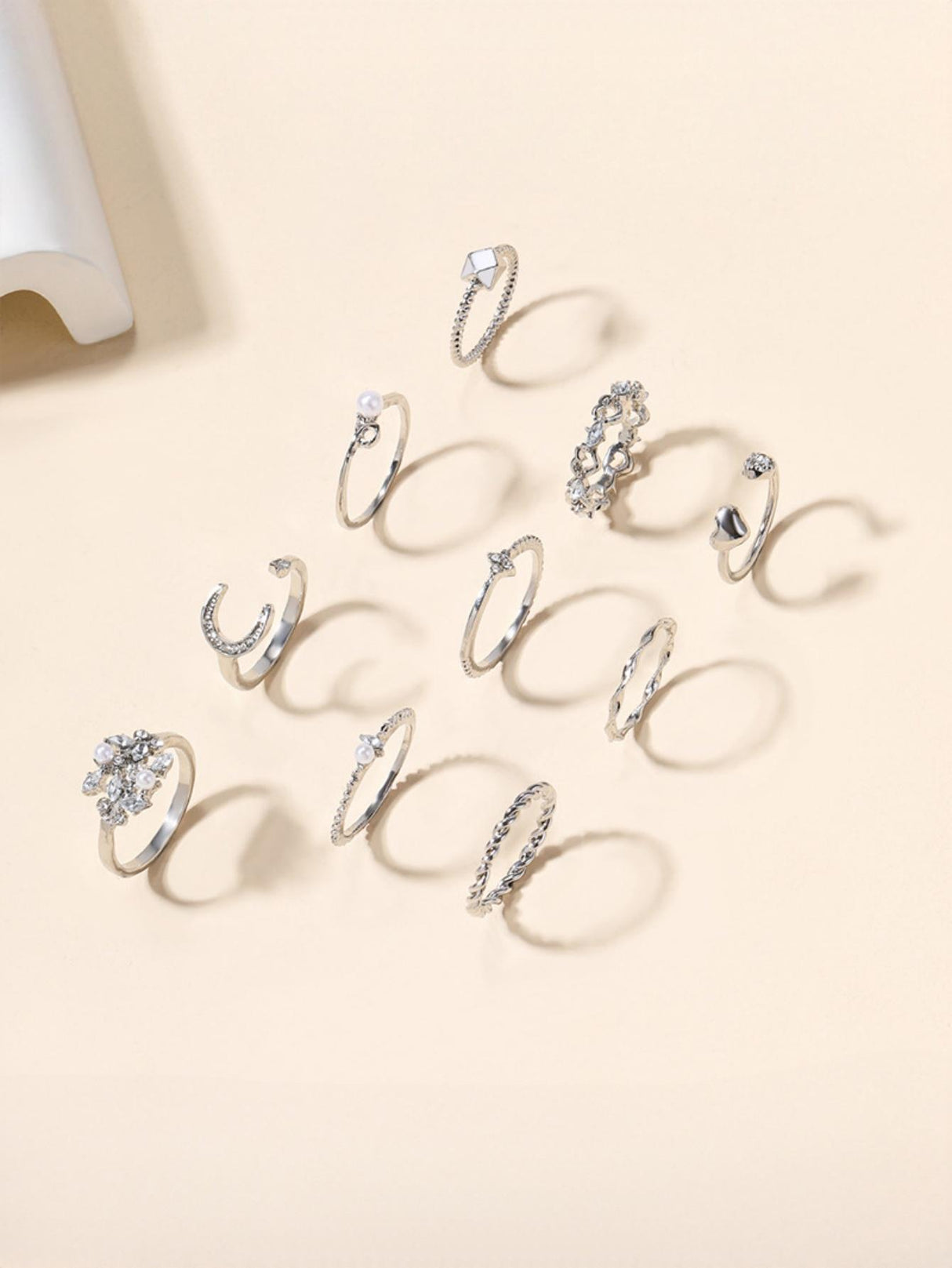 Star And Moon Diamond Ring Set