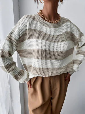 Stripes Color Matching Knitted Sweater