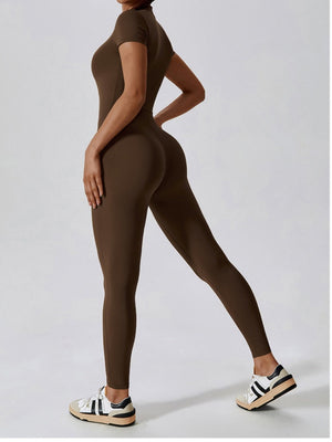 Short-sleeved High Elastic Waist Slimming And Shaping Yoga Fitness Outdoor Jumpsuits/pants