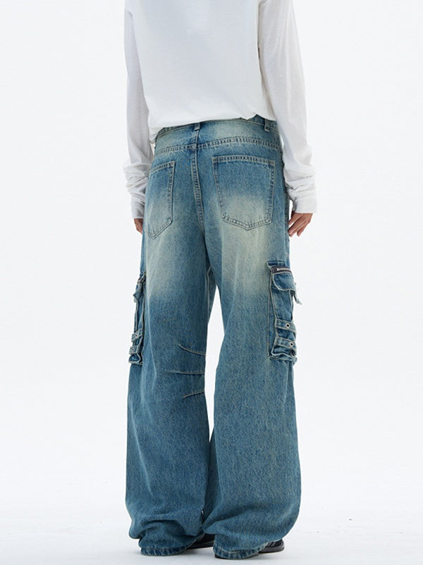 Multiple Pockets Denim Vibe Function Cargo Trousers
