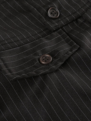 Stripes Contrasting Colors Buttons Straight-leg Pants Pants