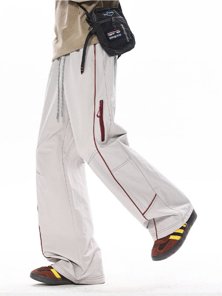 Pantalon cargo coupe droite à blocs de couleurs pour l'extérieur