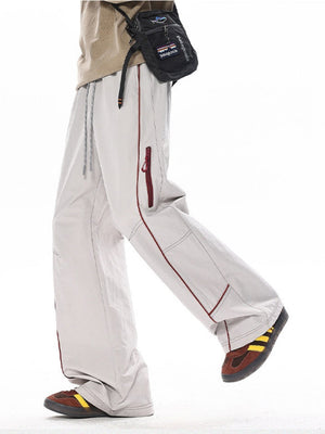 Pantalon cargo coupe droite à blocs de couleurs pour l'extérieur