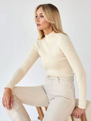 Half Turtleneck Solid Color Tights Versatile Sweaters