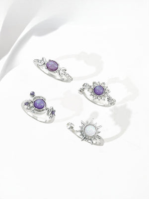 Colored Gemstone Ring Set