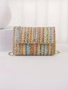 Colorful Straw Crossbody Bag For Vacation