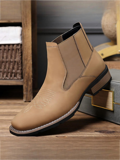 Western Embroidered Chelsea Boots