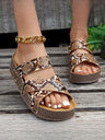 Cross-strap Woven Sandals