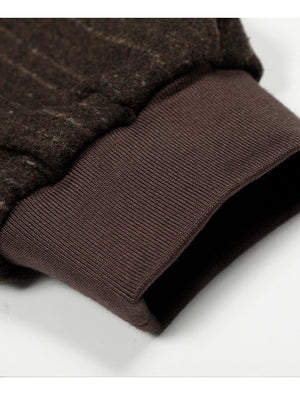 Retro Stripes Boxy Short And Wide Letter Embroidery Jackets