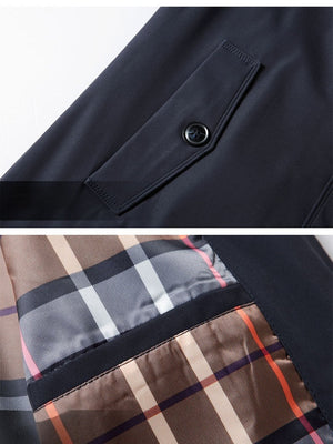 Business Mid-Length Notch-Lapel Single-Breasted Trench Coat