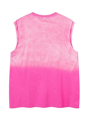 Letter Embroidery Loose-fit Personality Tank Tops