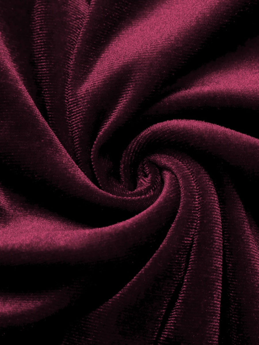 Hip-wrapped Velvet Twisted Front Slit High Waist Wrap Workplace Office Skirt