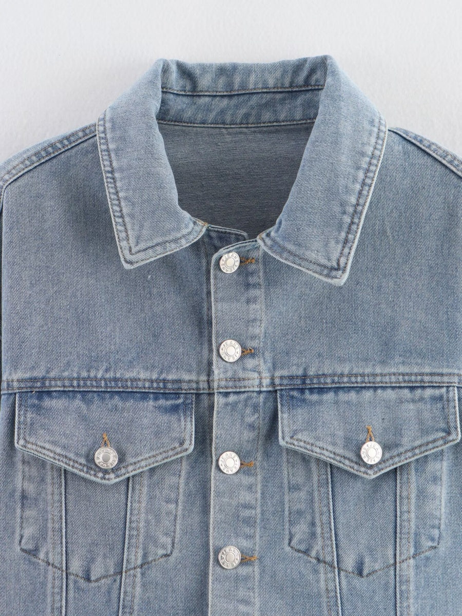 Regular Pocket Decoration Denim Jacket