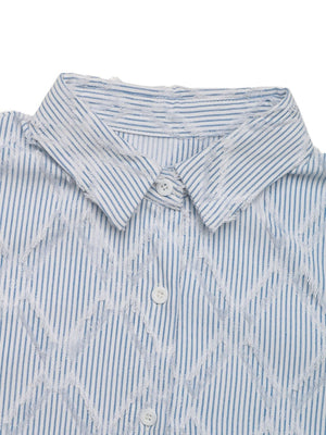 Women's Lace Blue Studded Shirt