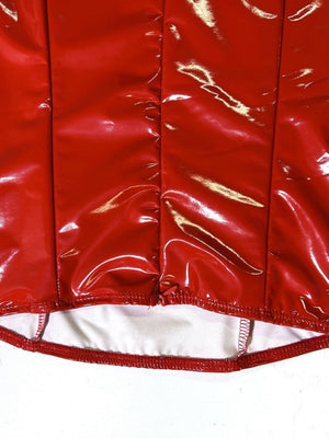 PU Leather Glossy Strapless Waist-cinching And Hip-hugging Party Mini&Short Dresses