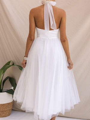 Halter Mesh Formal Dress Maxi Dresses