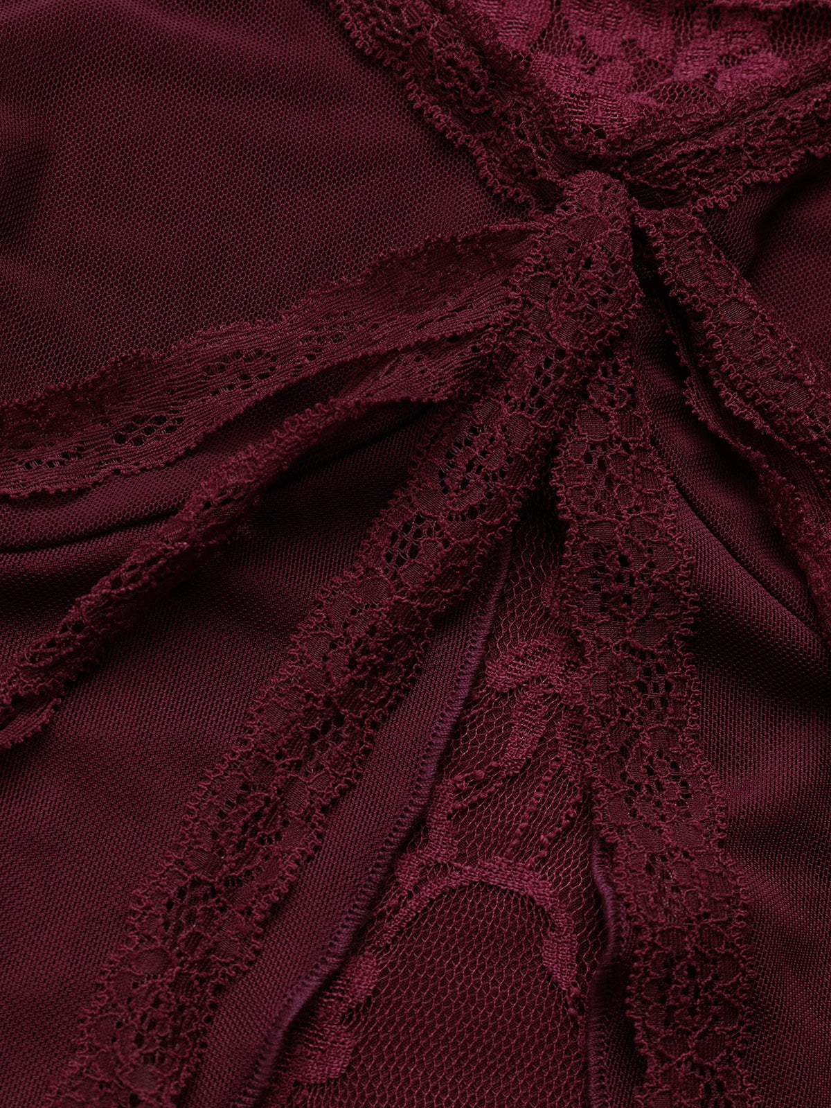 Lace-trimmed Bow-tie Bell-sleeve T-shirt