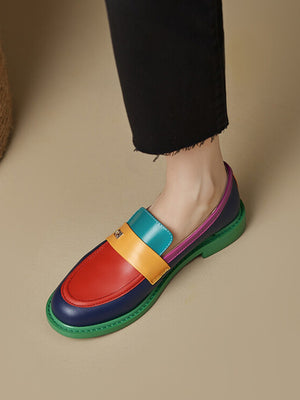 Colorful Patchwork Loafers