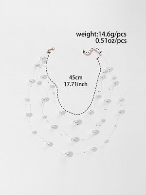 Multi-layered Pearl Pendant Necklace