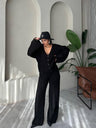 Leisure Solid Color Long Sleeve Buttons Sweaters Cardigans Pants Two-piece Suit