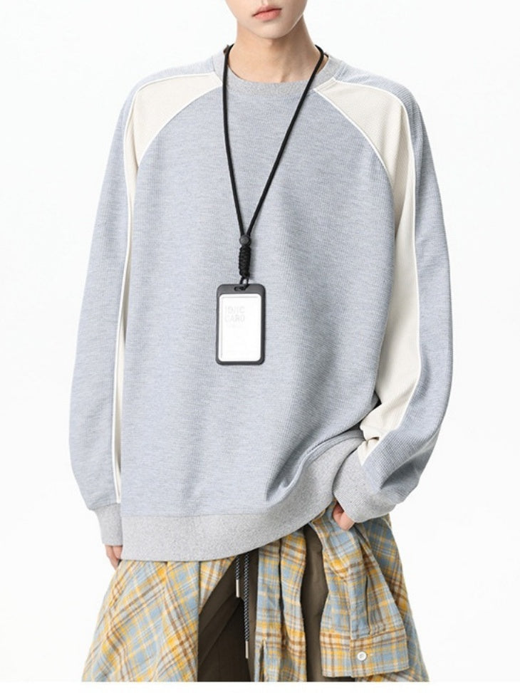 Liber Autumn Neutral wear Color matching Solid Color T-shirts