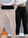 Fleece Lined High-waisted Pencil Pants Jeans