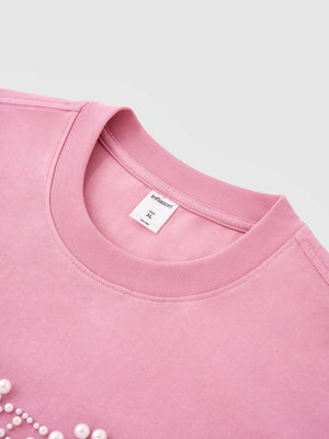Letter Beading Loose-fit T-shirts