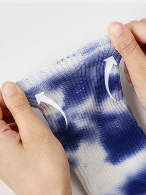 Lot de 3 paires de chaussettes tie-dye imprimées à lettres