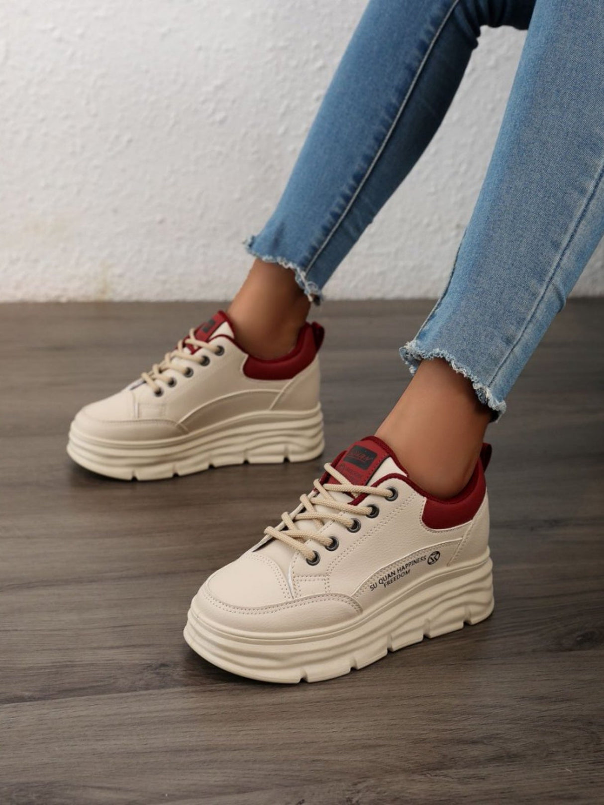 Colorblock Thick-Sole Women's Casual Sneakers