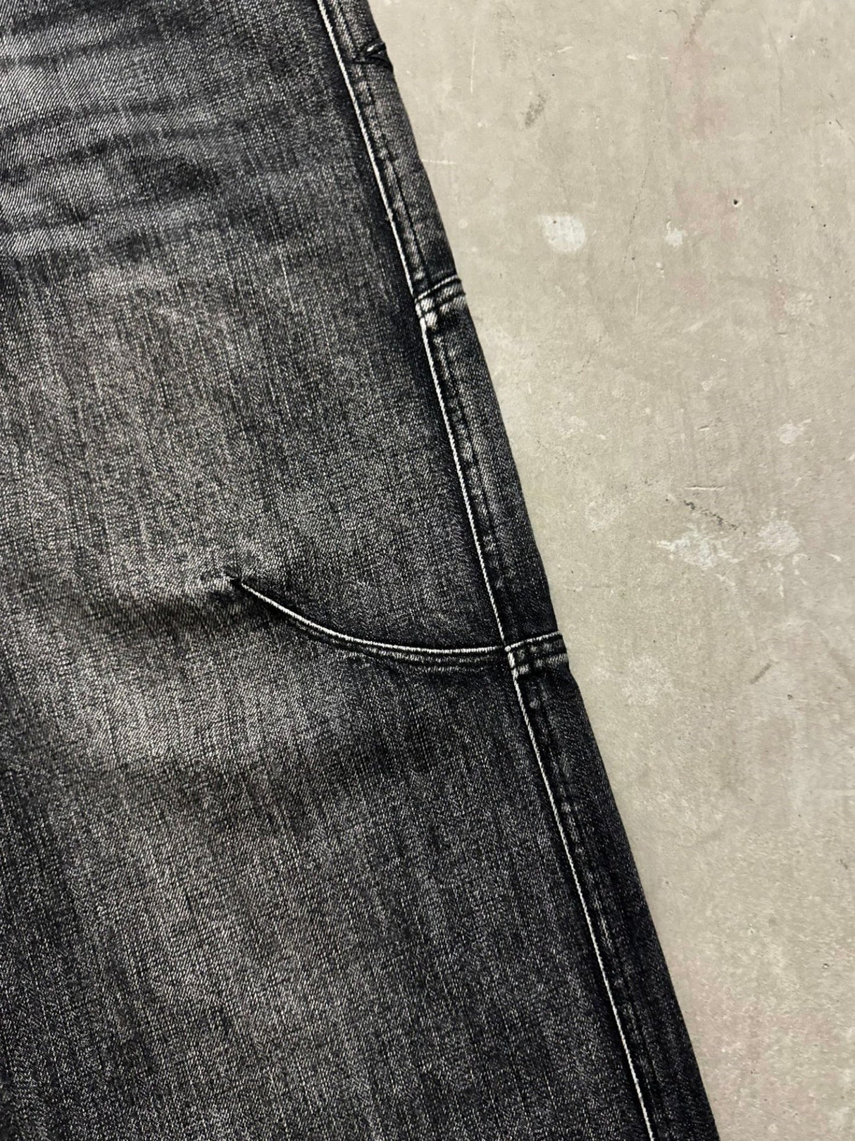 Y3k Black Wash Cross Splicing Jeans