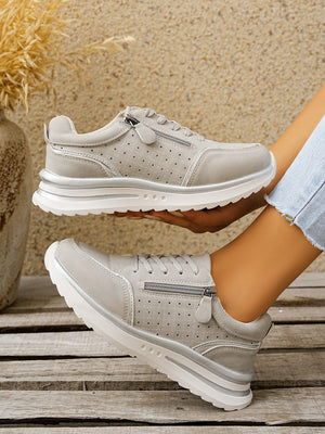 Side Zipper Breathable Athletic Shoes