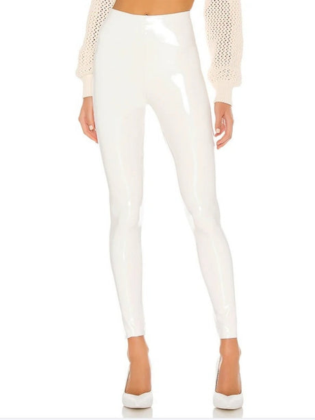 Glossy PU Leather Pencil Pants Pants