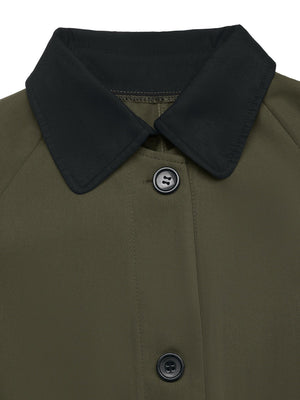 Women's Long green contrast trench coat