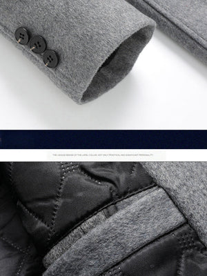 Double-breasted Long Over The Knee Slim Wool Coat