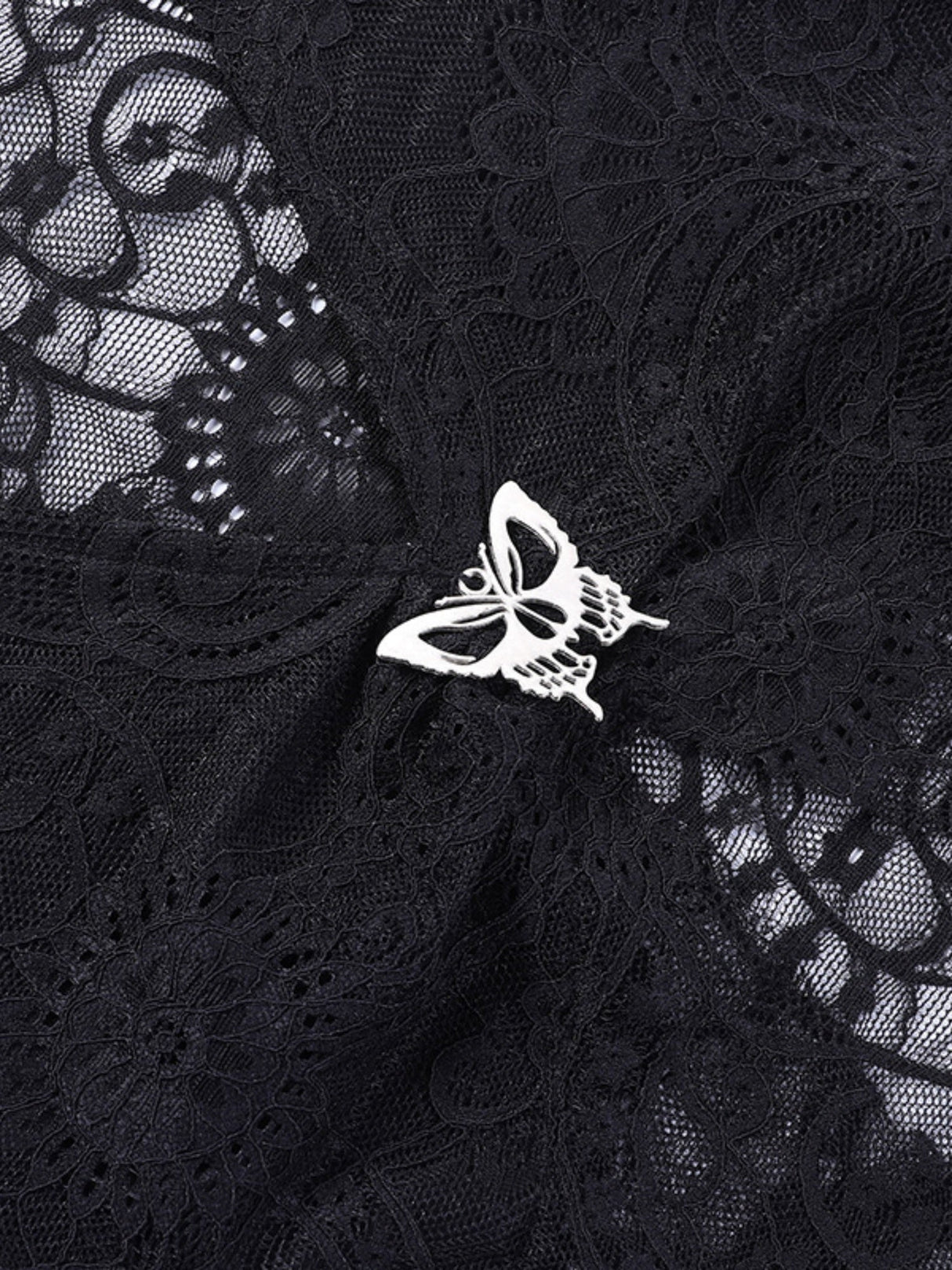 Y2K Lace  Flare Sleeve Slit And Exposed Navel Long-sleeved T-shirt