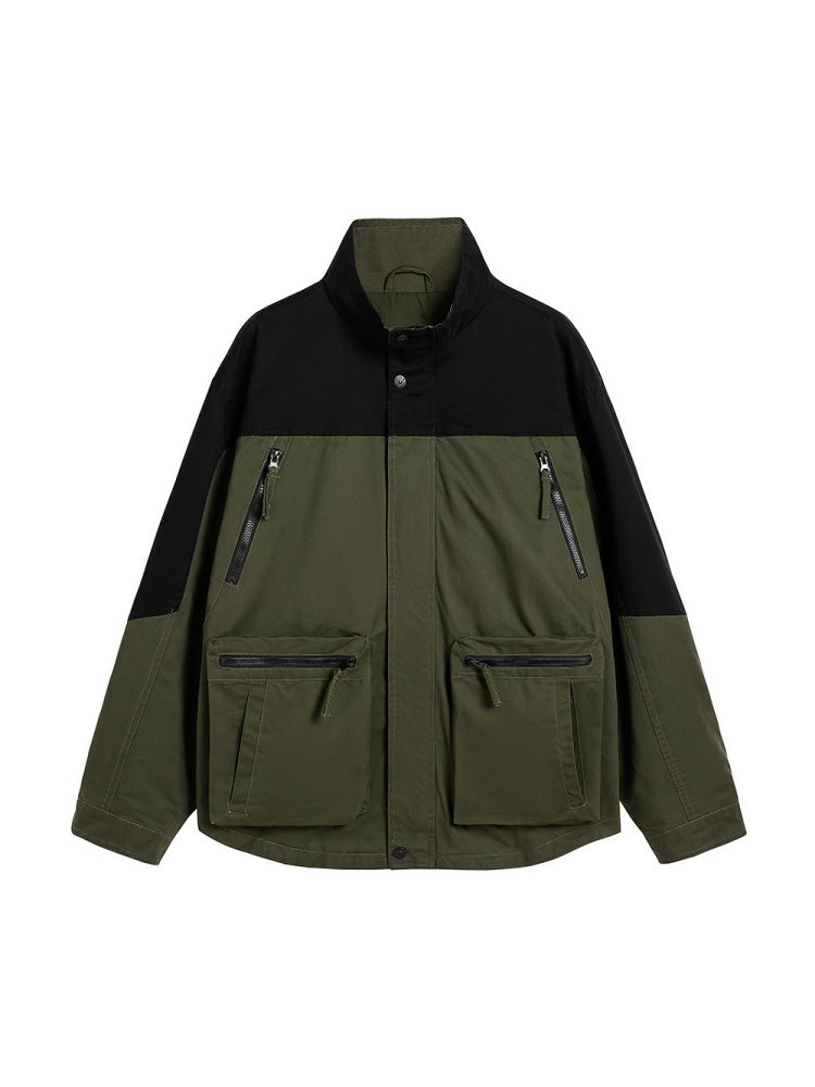 Multiple Pockets All-match Color Matching Windproof Outdoor Work Jacket
