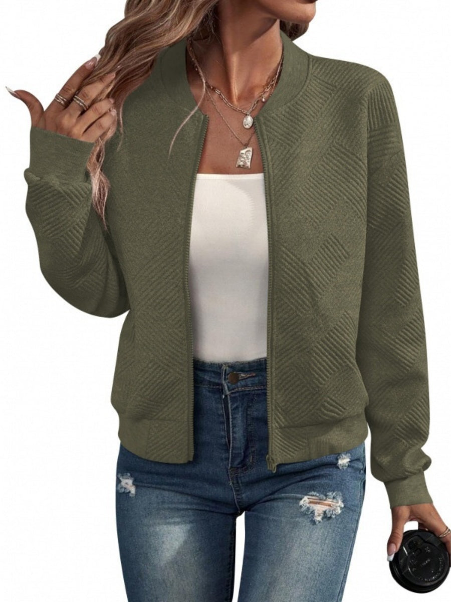 Liber Autumn Women's Zipper Geometric Patterns Jackets