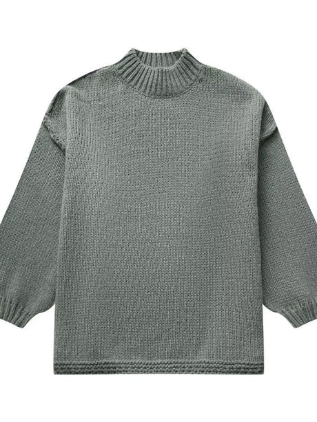 Medium high collar Splicing Sweaters