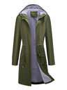 Leisure Water Proof Striped Lining Straight Zipper Hooded Jackets