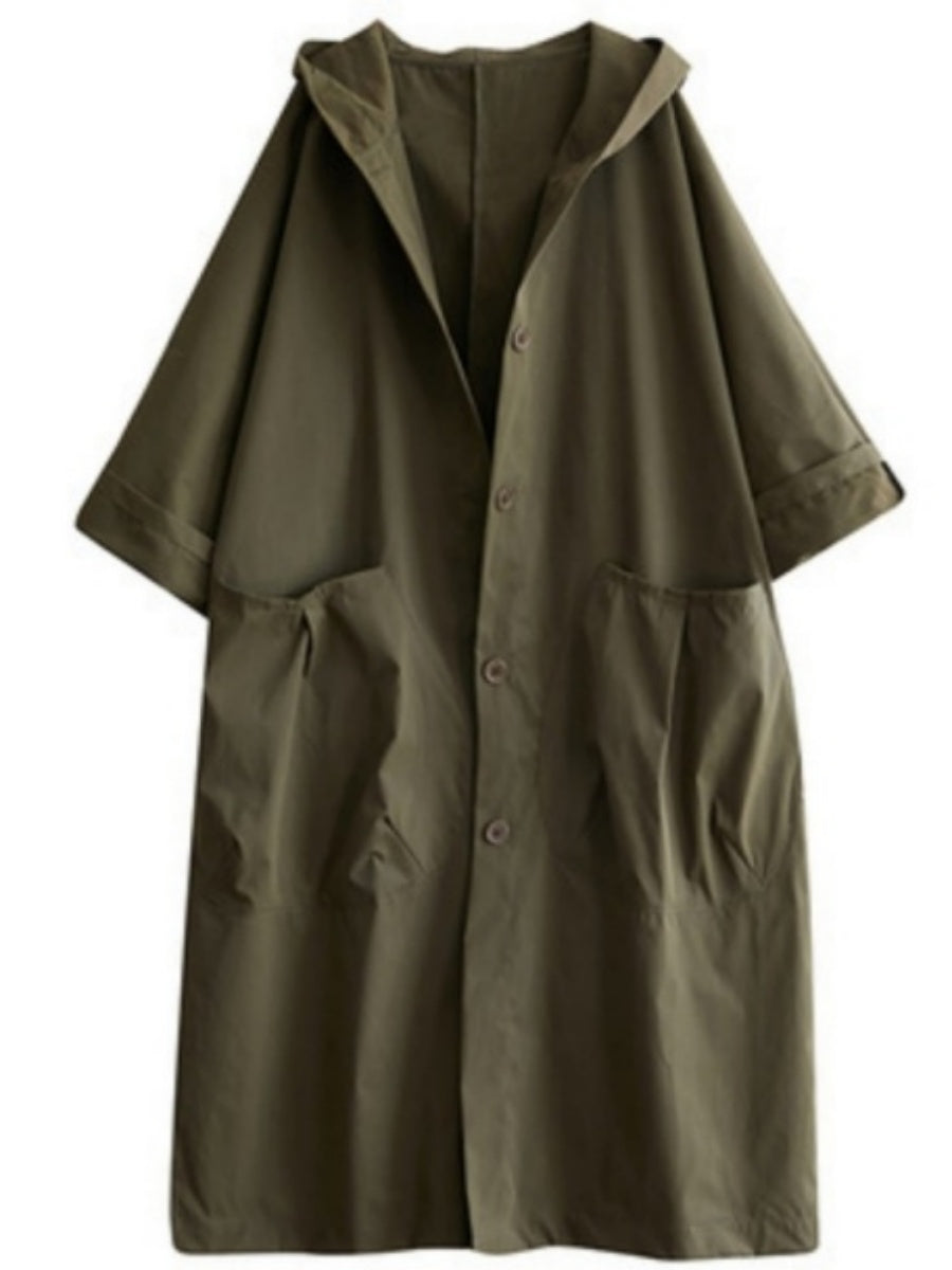 Oversized Hooded Trench Coat