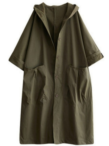 Oversized Hooded Trench Coat