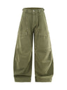 Liber Autumn Neutral wear Solid Color Cargo Trousers