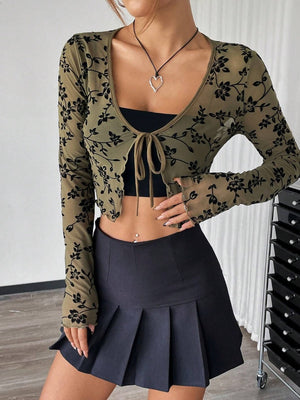 Liber Autumn Women's Lace up Geometric Patterns Blouse&Shirts