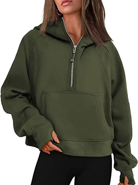 Liber Summer Women's Zipper Color matching Sweatshirts&Hoodies