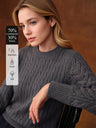 70% Cashmere & Wool Seamless Cable-Knit Sweater