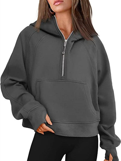 Liber Summer Women's Zipper Color matching Sweatshirts&Hoodies
