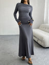 Liber Autumn Women's Solid Color Midi Dresses