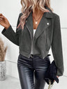 Short Lapel Zipper Deerskin Jackets