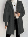Solid Color Long-sleeved Hooded Loose Plush Jackets